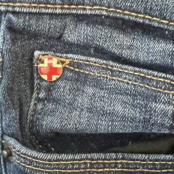 Hudson Womens Natalie Mid Rise Crop Denim Skinny Jeans Size 29 Dark Wash Raw Hem - Picture 4 of 12